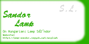 sandor lamp business card